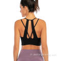 Soutien-gorge de sport yoga avec soutien-gorge à bretelles spaghetti